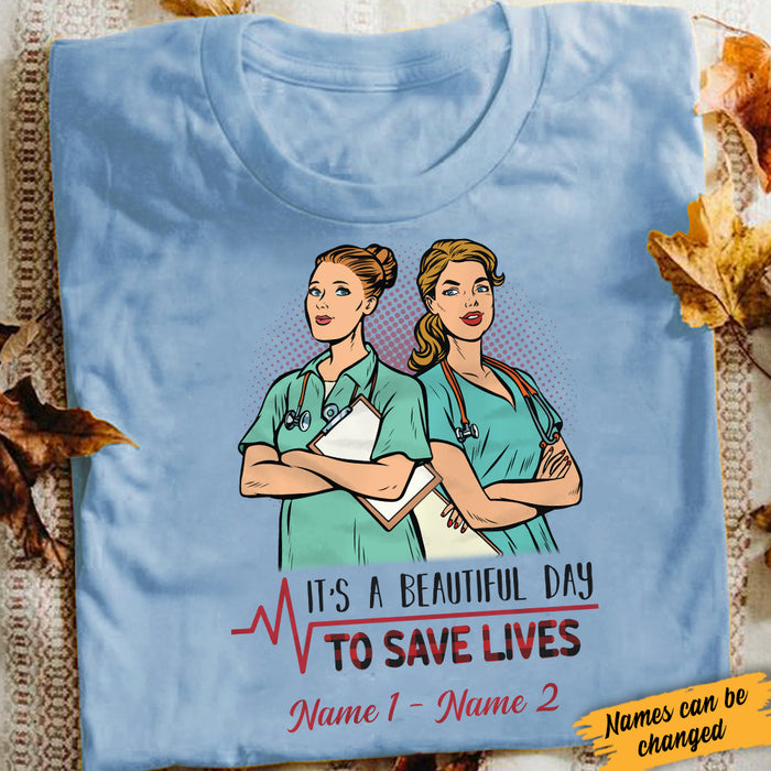 Personalized Nurse Friends Save Lives T Shirt SB32 95O34 1