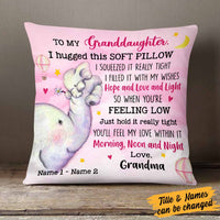 Personalized Elephant Granddaughter Hug This Pillow JR32 81O58 thumb 1