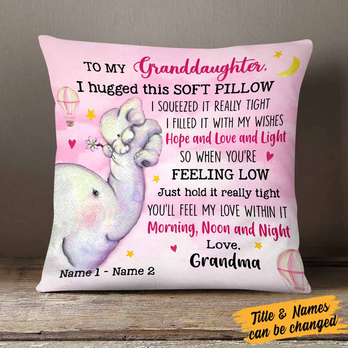 Personalized Elephant Granddaughter Hug This Pillow JR32 81O58 1