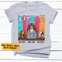 Personalized Colorful Dog Mom T Shirt FB31 65O36 thumb 1