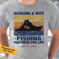 Personalized Fishing Husband & Wife White T Shirt JN181 95O57 thumb 1
