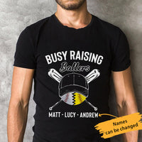 Personalized Dad Baseball Softball  Black T Shirt MY122 85O36 thumb 1