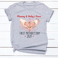 Personalized First Mother Day Mom Grandma T Shirt MR181 30O34 thumb 1