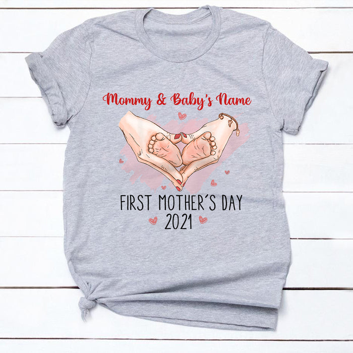Personalized First Mother Day Mom Grandma T Shirt MR181 30O34 1