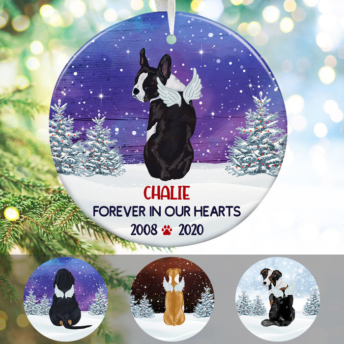 Personalized Forever In Our Hearts Dog Memorial  Ornament OB191 29O47 1