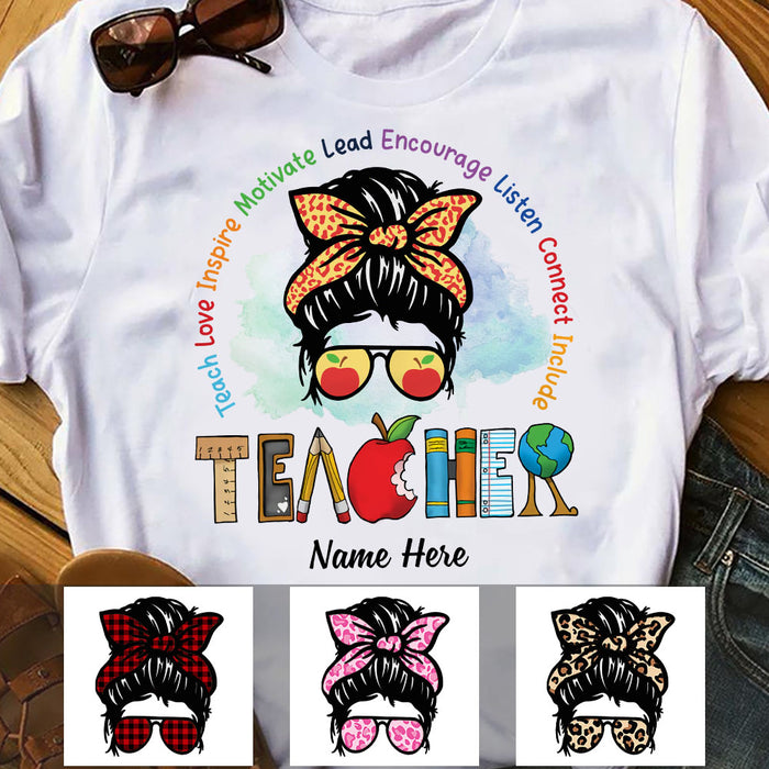 Personalized Teacher Teach Love Inspire T Shirt JN41 95O58 1
