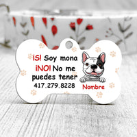 Personalized Perro Soy Mono Spanish Dog I Am Cute Bone Pet Tag AP125 67O57 thumb 1