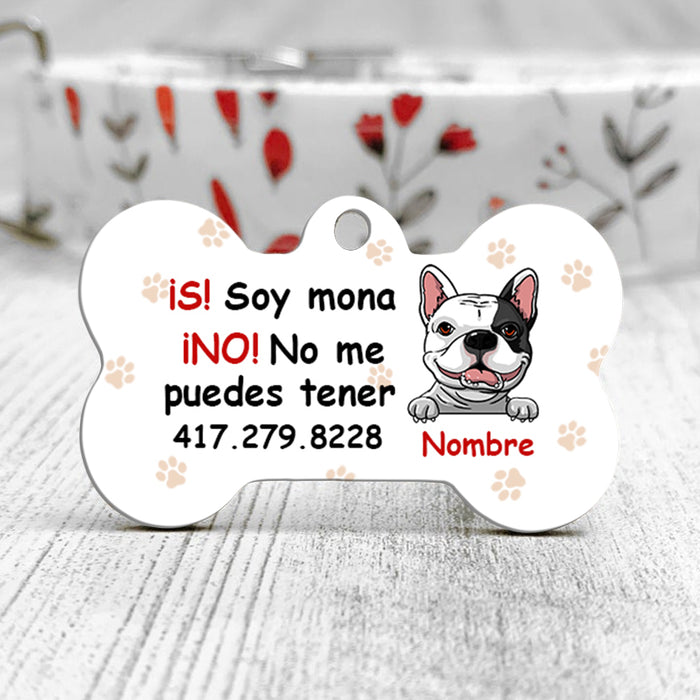 Personalized Perro Soy Mono Spanish Dog I Am Cute Bone Pet Tag AP125 67O57 1
