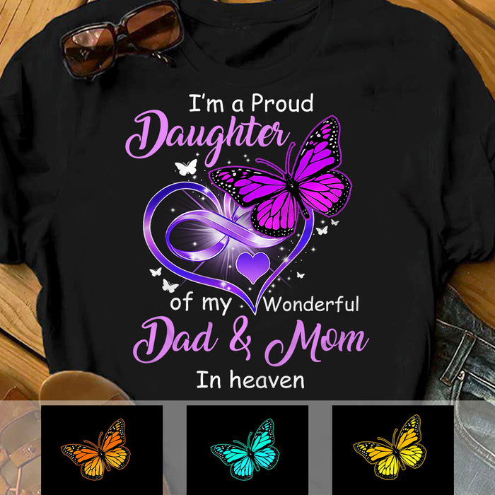 Personalized Memorial Mom Dad In Heaven T Shirt MR292 95O34 1