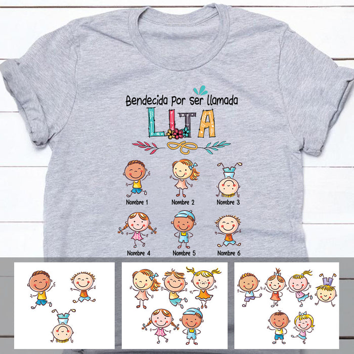 Personalized Mom Grandma Mamá Abuela Spanish T Shirt AP238 30O60 1