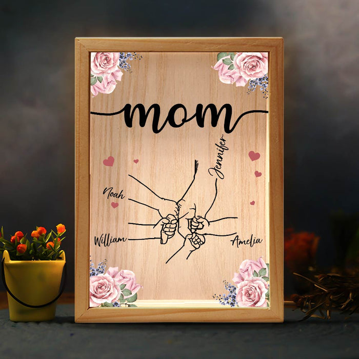 Personalized Gift For Mom Grandma Holding Mom's Hand Picture Frame Light Box 31532 1