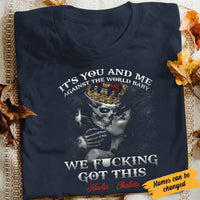 Personalized Husband Wife Skull T Shirt JN212 85O34 thumb 1