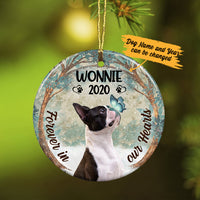 Personalized Forever In Our Hearts Boston Terrier Dog Memorial  Ornament OB81 73O36 thumb 1