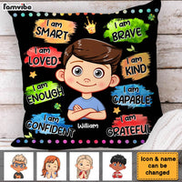 Personalized Gift For Grandson Watercolor Affirmation Pillow 31016 thumb 1