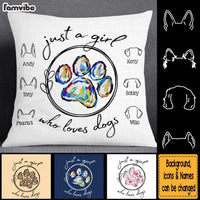 Personalized Gift For Dog Lover Just A Girl Who Loves Dogs Pillow 31512 thumb 1