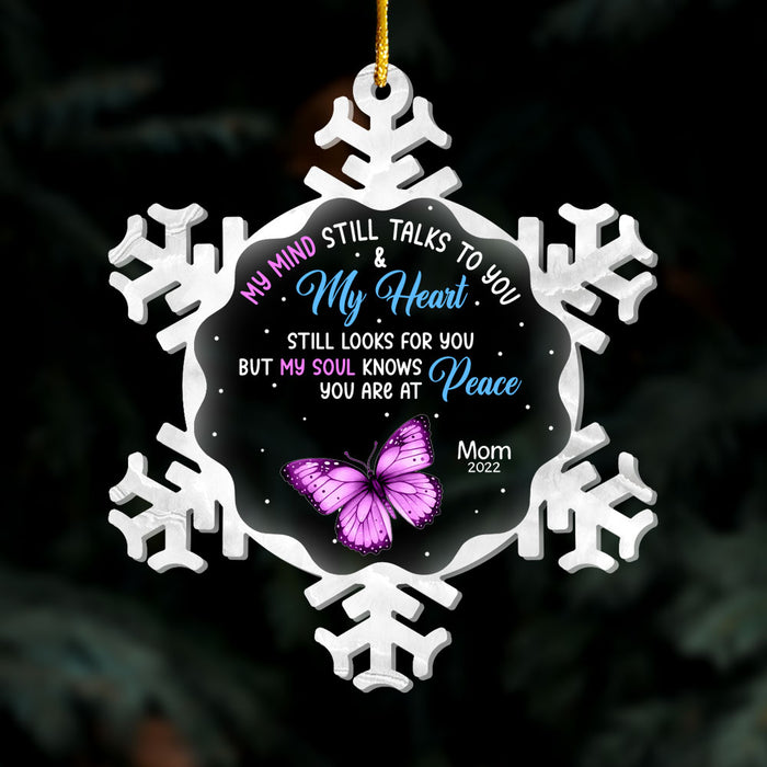 Personalized Memorial Butterfly My Mind My Heart My Soul Ornament 30009 1