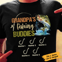 Personalized Dad Grandpa Fishing Buddies T Shirt AP202 30O58 thumb 1