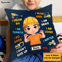 Personalized Inspiring Gift For Grandson I Dream Big Excavation Construction Machines Theme Pillow 31087 thumb 1