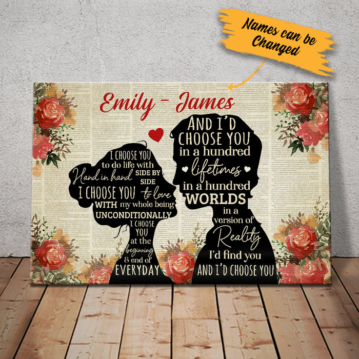 Personalized Valentine Couple I Choose You Canvas  JR112 81O34 1