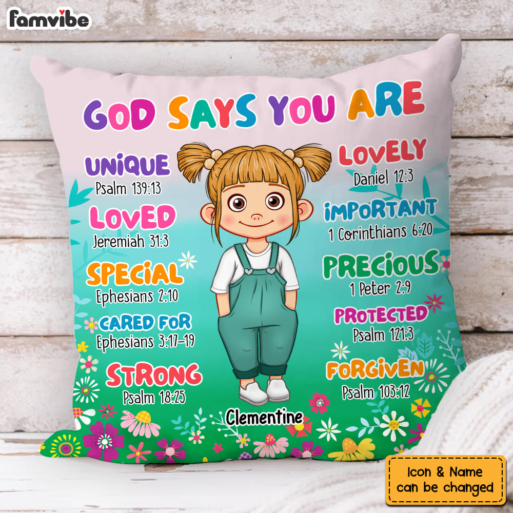 Personalized Gift For Grandkid God Says You Are Pillow 32408 Primary Mockup