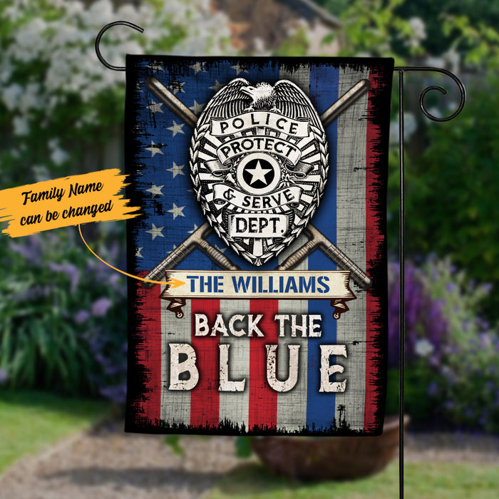 Personalized Police Back The Blue Flag JL103 95O53 1