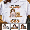 Personalized Dog Mom Sip Coffee T Shirt MR22 81O34 1
