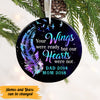 Personalized Memorial Mom Dad Feather Galaxy Circle Ornament NB145 85O47 1