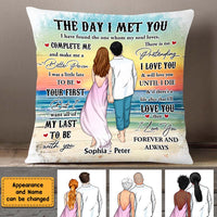 Personalized Couple Beach The Day I Met You Pillow DB282 30O47 thumb 1