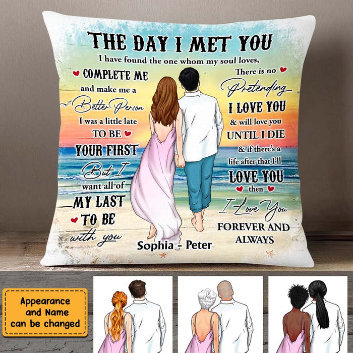 Personalized Couple Beach The Day I Met You Pillow DB282 30O47 1
