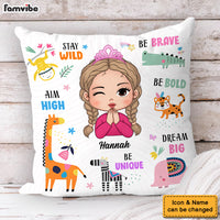 Personalized Affirmations Gift For Granddaughter Stay Wild Safari Animals Pillow 31750 thumb 1