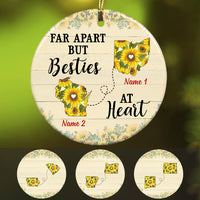 Personalized Besties At Heart Sunflower Long Distance  Ornament OB54 30O36 thumb 1