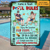 Personalized Family Pool Rules Swim At Your Own Risk Metal Sign JN147 58O47 1