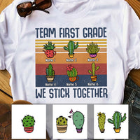 Personalized Teacher Cactus Stick Together T Shirt JN283 30O53 thumb 1