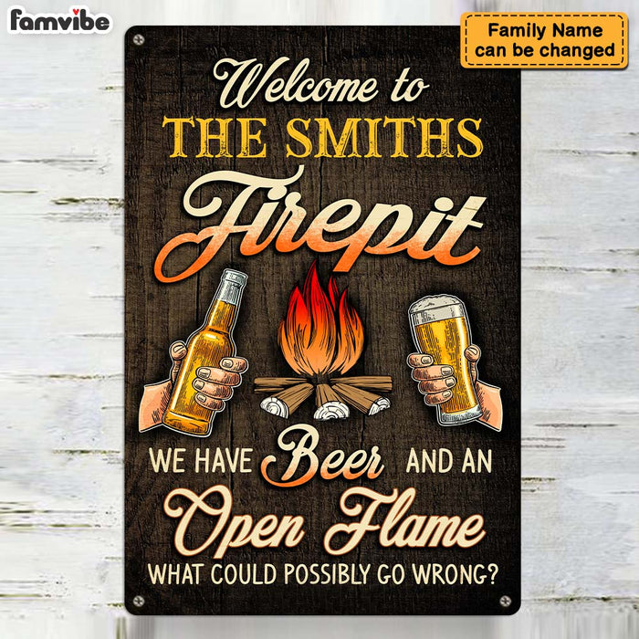 Personalized Gift For Family Camping Firepit Metal Sign 31295 1