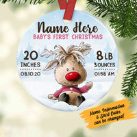 Personalized Baby First Christmas Deer Ornament NB24 85O58 thumb 1