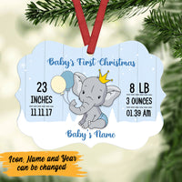 Personalized Elephant Baby First Christmas MDF Benelux Ornament OB83 73O47 thumb 1