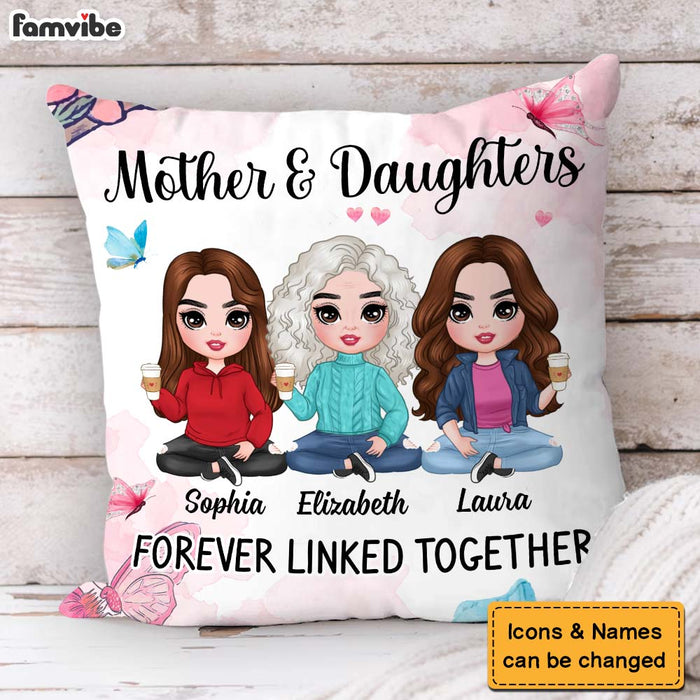 Personalized Gift Mom Daughter Forever Linked Together Pillow 31070 1