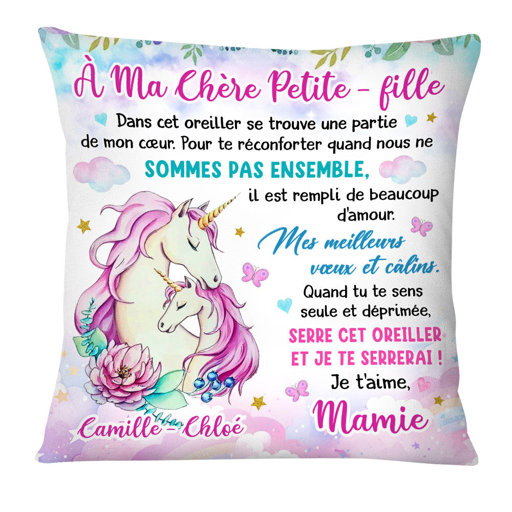 Personalized Gift For Granddaughter French Unicorn Pillow 30167 Primary Mockup