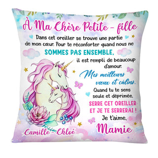 Personalized Gift For Granddaughter French Unicorn Pillow 30167 Primary Mockup