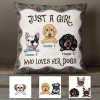 Personalized Just A Girl Who Loves Dog Pillow FB42 67O57 (Insert Included) thumb 1