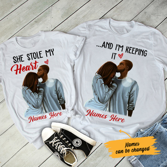 Personalized Stole My Heart BWA Couple T Shirt SB102 29O34 1