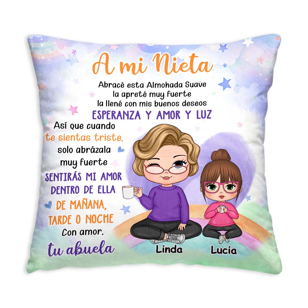 Personalized Gift For Granddaughter Hug This Spanish Pillow 30699 Primary Mockup