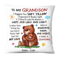 Personalized Gift For Grandson Bear Hug This Pillow 27060 thumb 1