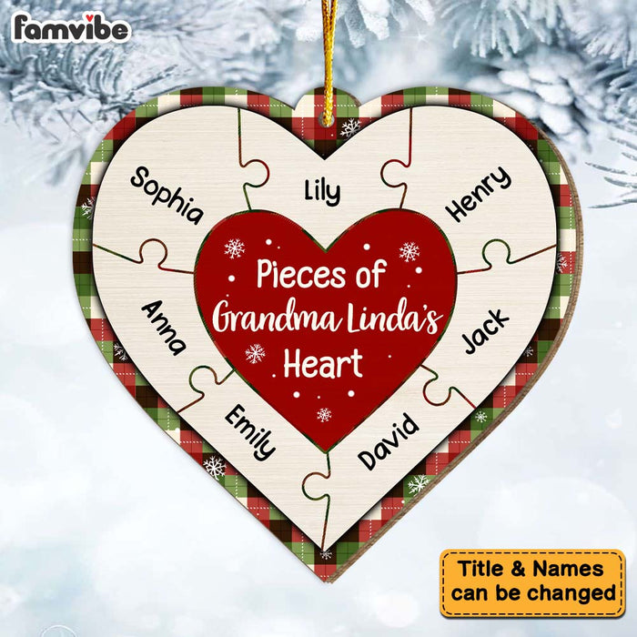 Personalized Grandma Gift Pieces Of Grandma's Heart Ornament 30182 1