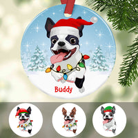 Personalized Boston Terrier Dog Christmas Light  Ornament OB261 95O47 thumb 1