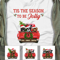 Personalized Dog Red Truck Jolly Christmas T Shirt OB52 87O58 thumb 1