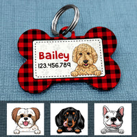 Personalized Dog ID Christmas Bone Pet Tag NB52 81O47 thumb 1