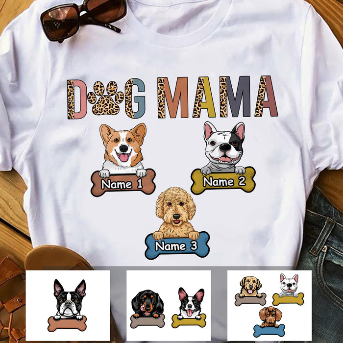 Personalized Dog Mom Leopard T Shirt MY122 95O34 1