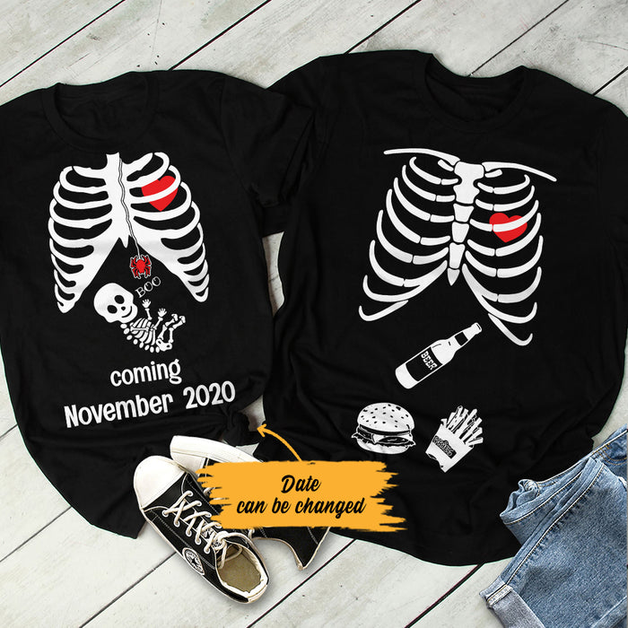 Personalized Love Couple Halloween Pregnancy Announcement Couple T Shirt SB281 87O36 1