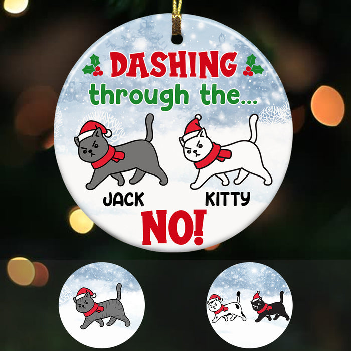 Personalized Cat No Dashing Christmas  Ornament OB232 95O36 1